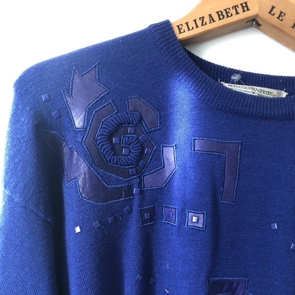 Vintage blue/purple wool sweater - Picture 1 of 7